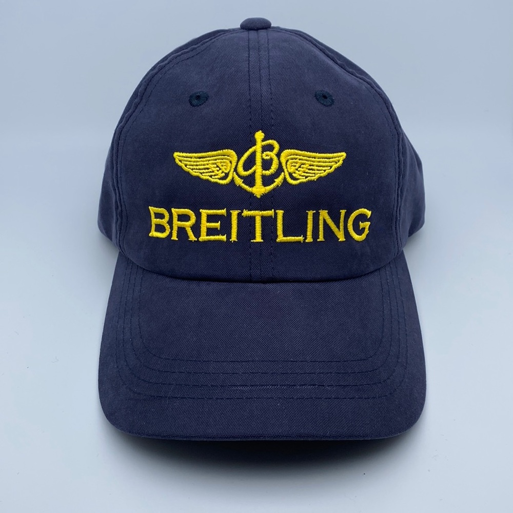Breitling Navy Blue Cap with Yellow Embroidered Logo